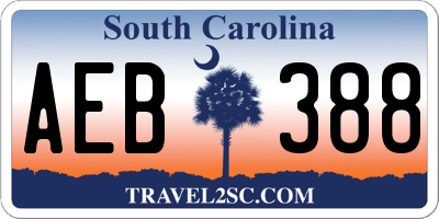 SC license plate AEB388