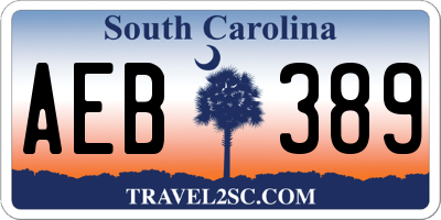 SC license plate AEB389