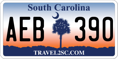SC license plate AEB390