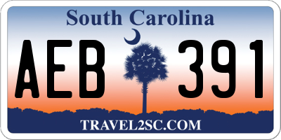 SC license plate AEB391