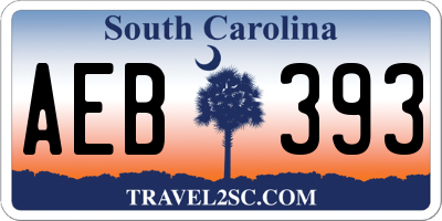 SC license plate AEB393