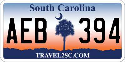 SC license plate AEB394