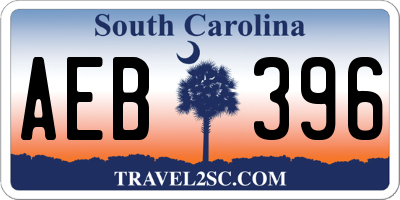 SC license plate AEB396
