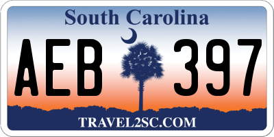 SC license plate AEB397
