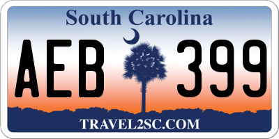 SC license plate AEB399