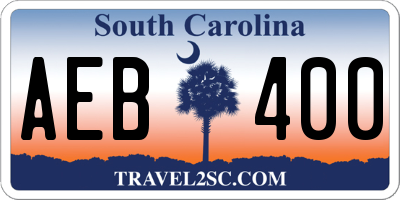 SC license plate AEB400