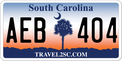 SC license plate AEB404