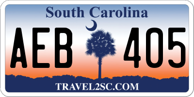 SC license plate AEB405
