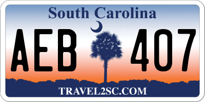 SC license plate AEB407