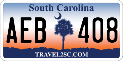 SC license plate AEB408