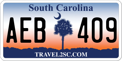 SC license plate AEB409