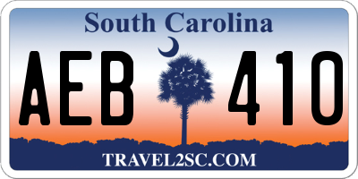 SC license plate AEB410