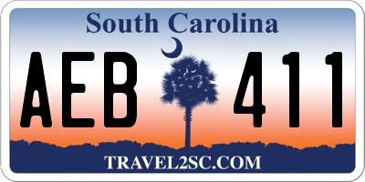 SC license plate AEB411