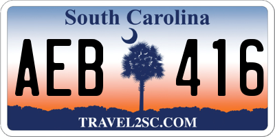 SC license plate AEB416