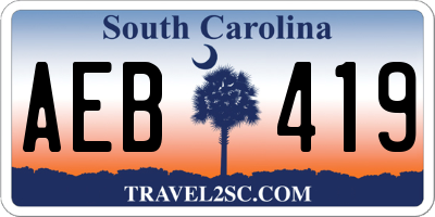 SC license plate AEB419