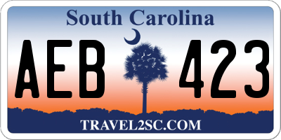 SC license plate AEB423