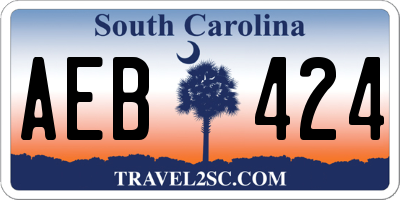 SC license plate AEB424