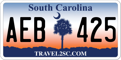 SC license plate AEB425