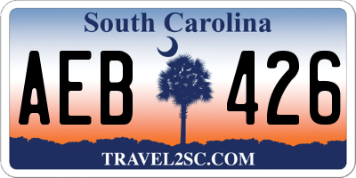 SC license plate AEB426