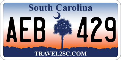 SC license plate AEB429