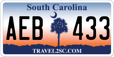 SC license plate AEB433