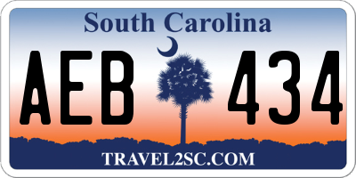 SC license plate AEB434