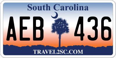 SC license plate AEB436