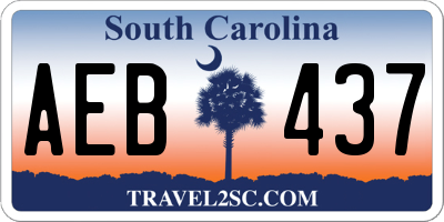 SC license plate AEB437