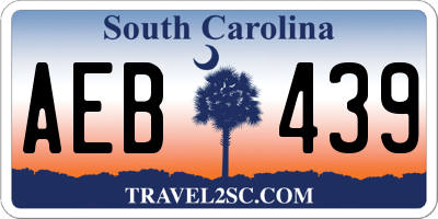 SC license plate AEB439