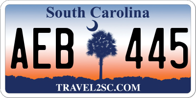 SC license plate AEB445