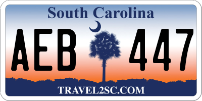 SC license plate AEB447