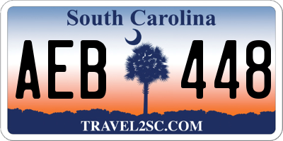 SC license plate AEB448