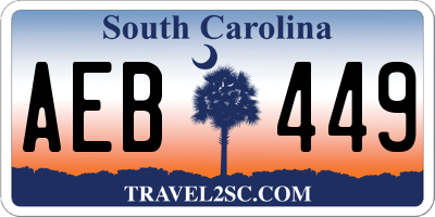 SC license plate AEB449