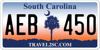 SC license plate AEB450