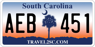 SC license plate AEB451