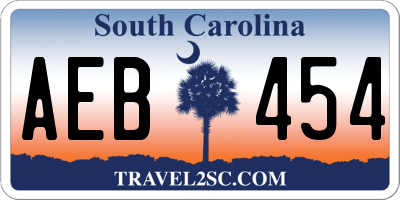SC license plate AEB454