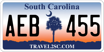 SC license plate AEB455