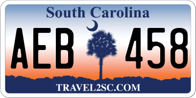 SC license plate AEB458