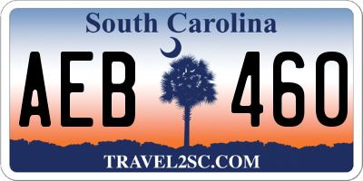 SC license plate AEB460