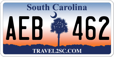 SC license plate AEB462