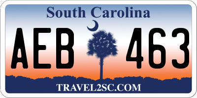 SC license plate AEB463
