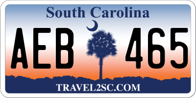 SC license plate AEB465