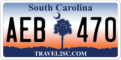 SC license plate AEB470