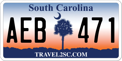 SC license plate AEB471