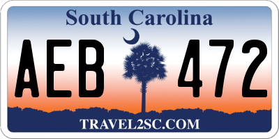 SC license plate AEB472