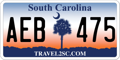 SC license plate AEB475