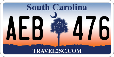 SC license plate AEB476