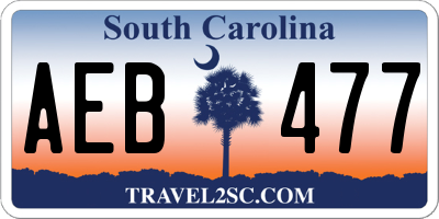 SC license plate AEB477