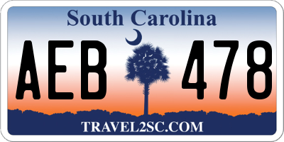 SC license plate AEB478