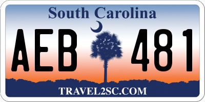 SC license plate AEB481
